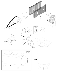 Air-Compressor Parts Diagram and Parts List for 4B234D  Campbell Hausfeld Compressor